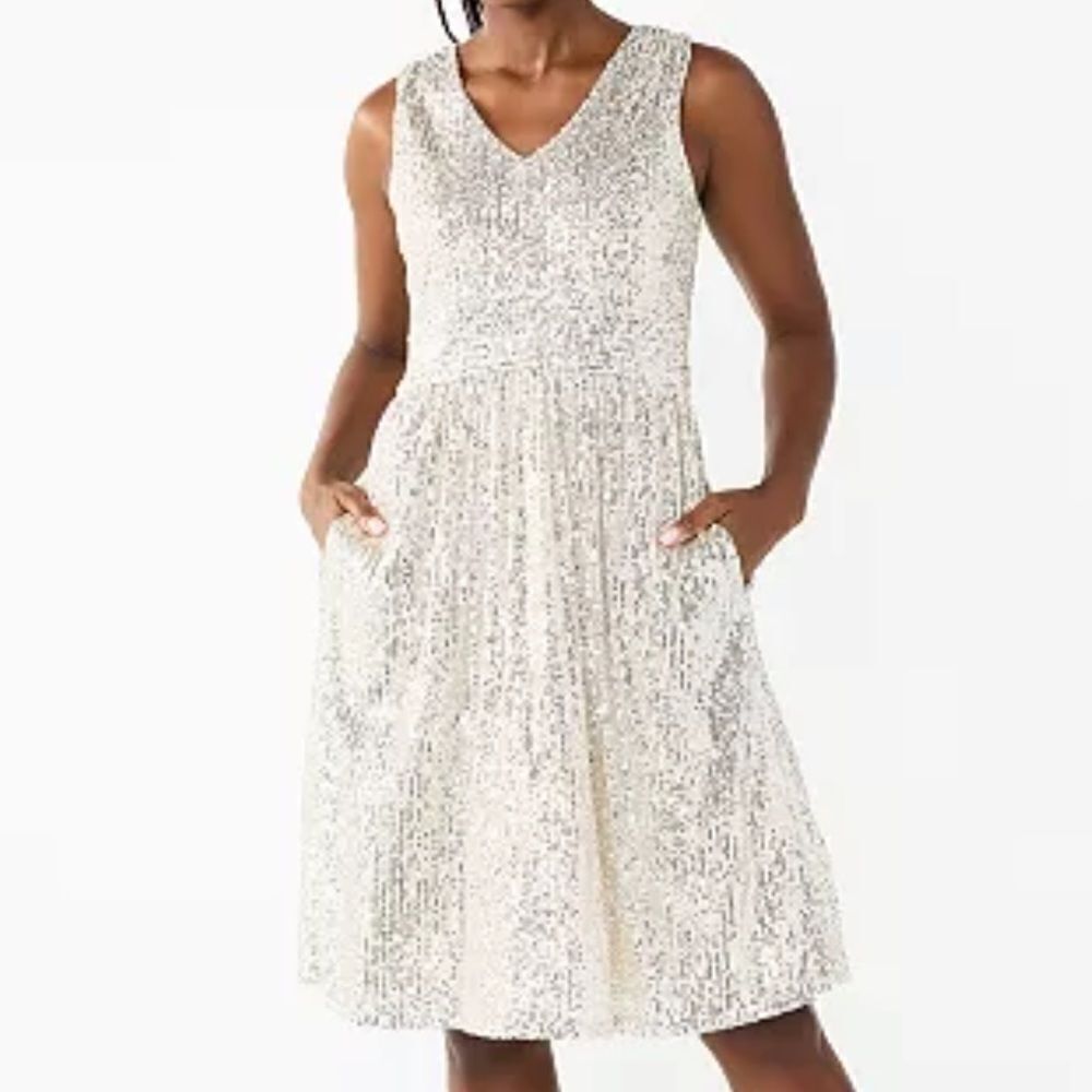 Nwt Women's DRAPER JAMES RSV V-Neck Sequin Dress
by DRAPER JAMES RSVP SZ 8